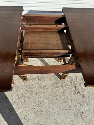 Boho Chic Bamboo and Teak Dining Table with Butterfly Leaf