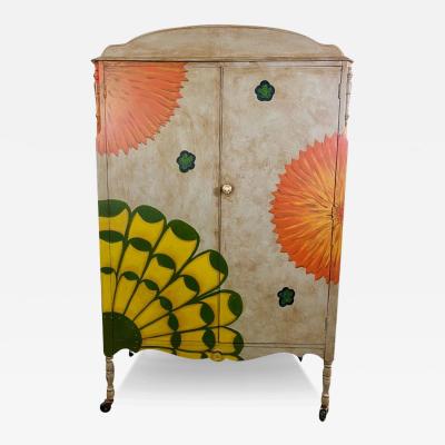 Boho Chic Hand painted Armoire or Wardrobe