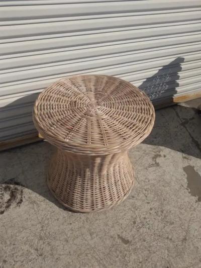 Boho Chic Rattan and Bamboo Side Coffee Table