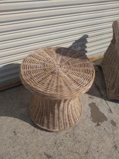 Boho Chic Rattan and Bamboo Side Coffee Table