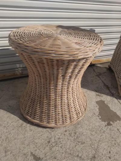 Boho Chic Rattan and Bamboo Side Coffee Table