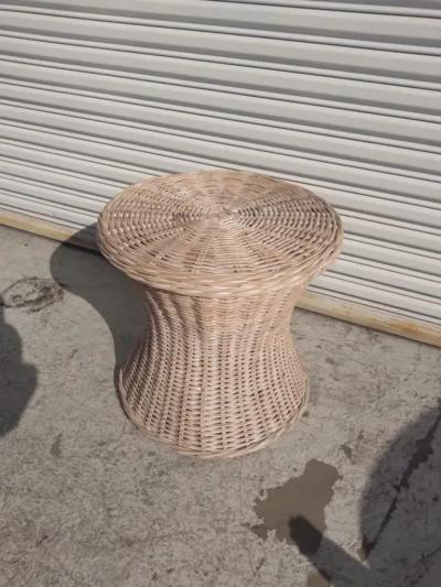 Boho Chic Rattan and Bamboo Side Coffee Table