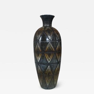 Bonnie Rhenqvist Tall Vase with Carved Geometric Patterns by Bonnie Rhenqvist for T rngrens
