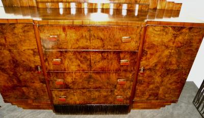 Bookmatched Dining Art Deco Storage Cabinet