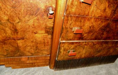Bookmatched Dining Art Deco Storage Cabinet