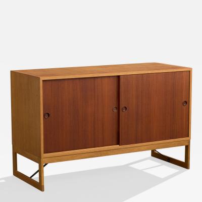Borge Mogensen Cabinet with Oak Teak and Steel Sweden 1950s