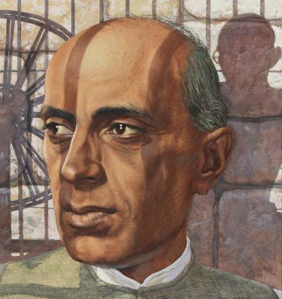 Boris Chaliapin Indias Nehruand Gandhi Time Magazine Cover Original Art Signed