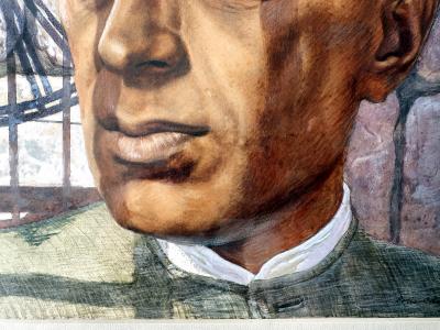 Boris Chaliapin Indias Nehruand Gandhi Time Magazine Cover Original Art Signed