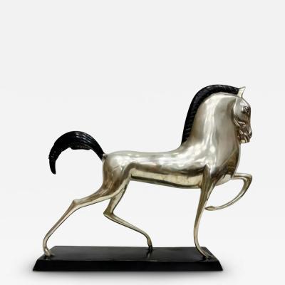 Boris Lovet Lorski Deco Style Silvered Bronze Etruscan Horse Sculpture Boris Lovet Lorski Style