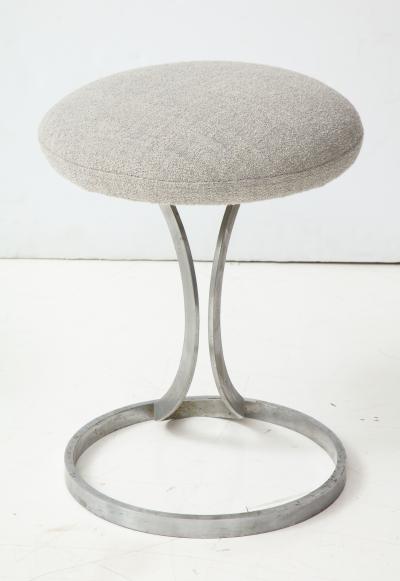 Boris Tabacoff Upholstered Metal Stools by Boris Tabacoff