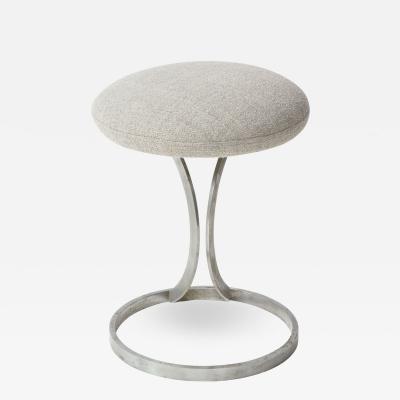 Boris Tabacoff Upholstered Metal Stools by Boris Tabacoff