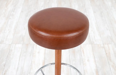 Borje Johanson Teak Chrome Swivel Bar Stools for Johanson Design