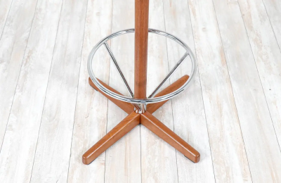 Borje Johanson Teak Chrome Swivel Bar Stools for Johanson Design