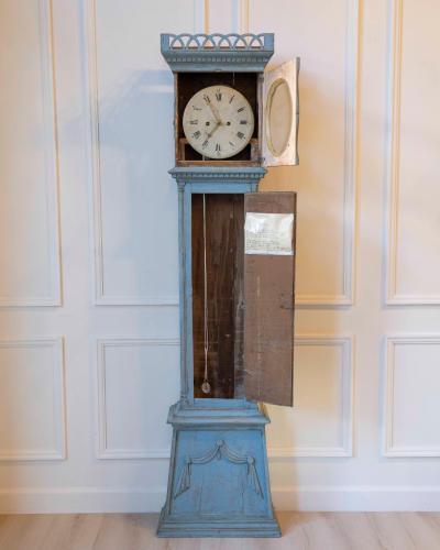 Bornholm Longcase Clock Painted Wood Early 19th Century