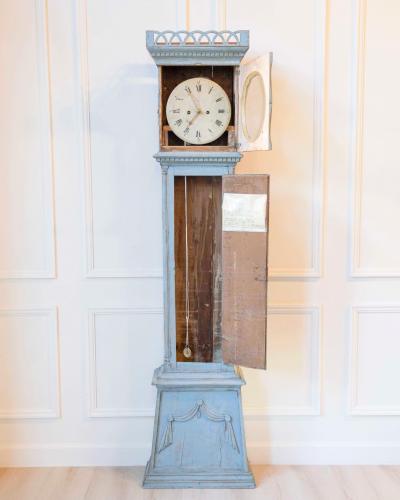 Bornholm Longcase Clock Painted Wood Early 19th Century