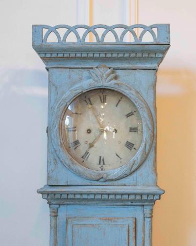 Bornholm Longcase Clock Painted Wood Early 19th Century