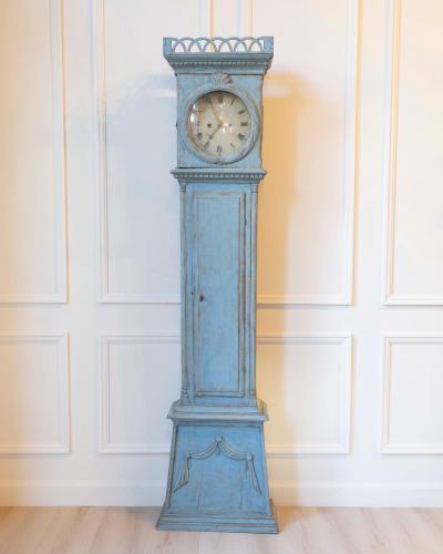 Bornholm Longcase Clock Painted Wood Early 19th Century