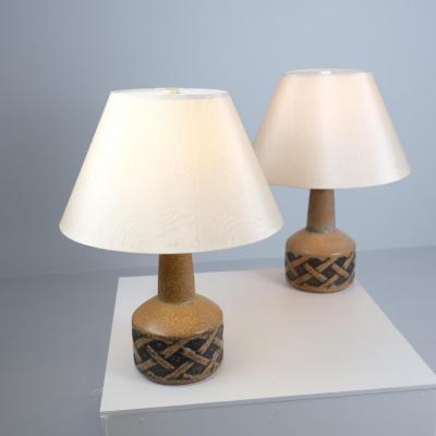 Bornholmsk Ceramic Pair of Large Stoneware Ceramic Table Lamps S holm Bornholm Denmark 1960 70s