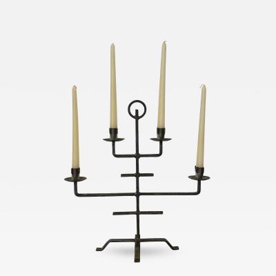 Bostr m Wrought Iron Hand Forged Candle Holder Sweden 1960s 