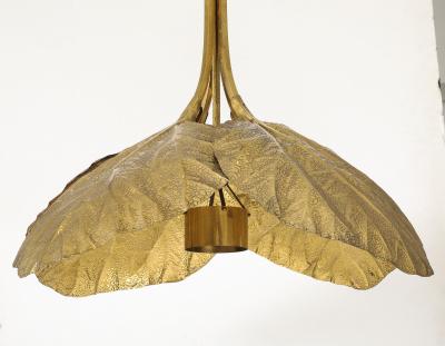 Bottega Gadda Rare Rabarbaro Four Leaf Brass Chandelier