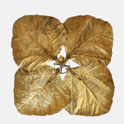 Bottega Gadda Rare Rabarbaro Four Leaf Brass Chandelier