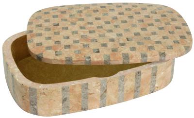 Box with Fitted Cover in Tesselated Stone