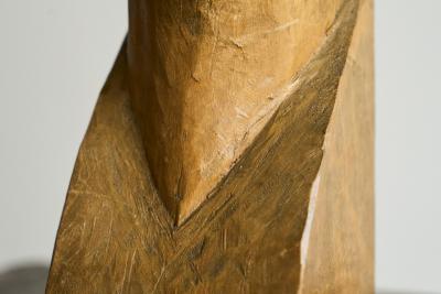 Boxer Sculpture or Bookend in Solid Carved Wood Mid 20th Century