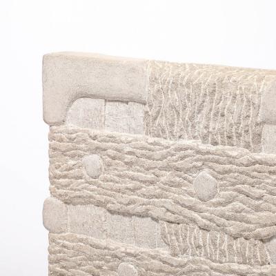 Bradford Graves Modernist Limestone Sculpture on Iron Base entitled Flood by Bradford Graves