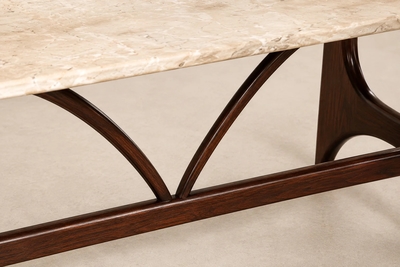 Brasilia Dining Table in Brazilian Rosewood Marble Brazil c 1965