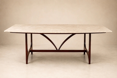 Brasilia Dining Table in Brazilian Rosewood Marble Brazil c 1965