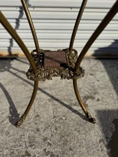 Brass 2 Tiered Granite Top Plant Stand