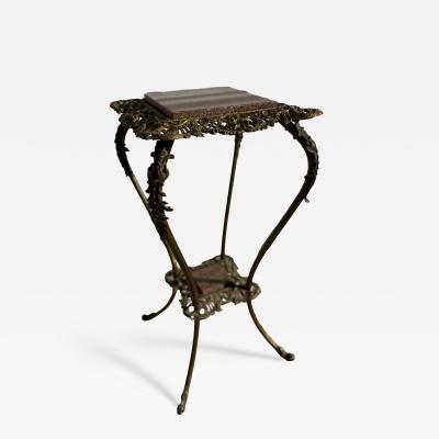 Brass 2 Tiered Granite Top Plant Stand