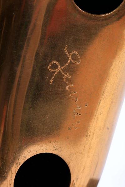 Brass Abstract Head Table Top Sculpture Signed Levin