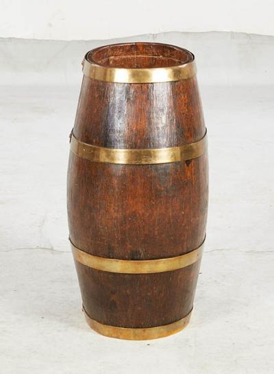 Brass Banded Coopered Oak Rum Keg