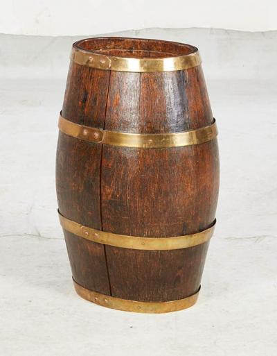 Brass Banded Coopered Oak Rum Keg