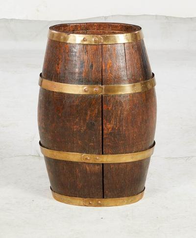 Brass Banded Coopered Oak Rum Keg