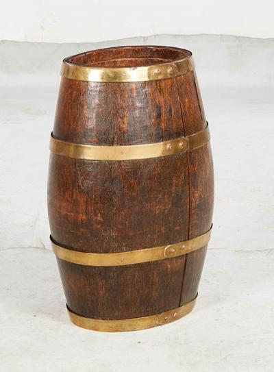 Brass Banded Coopered Oak Rum Keg