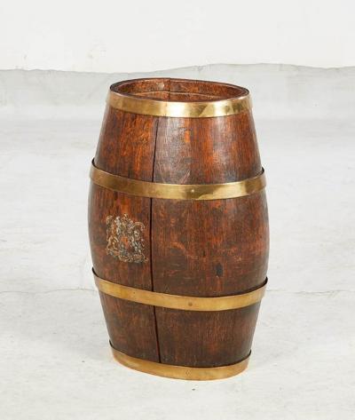 Brass Banded Coopered Oak Rum Keg