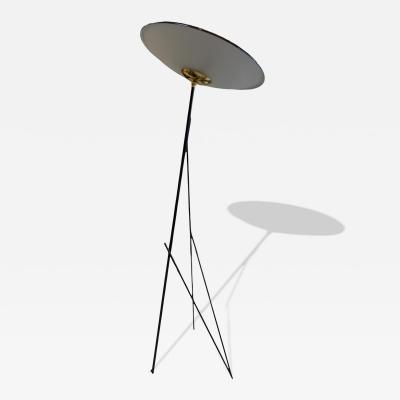 Brass Black Metal Mid Century Italian Floor Lamp