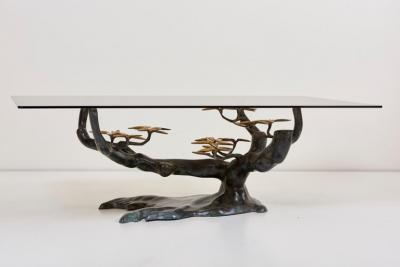 Brass Bonsai Tree Coffee or Side Table in the Manner of Willy Daro