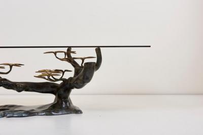 Brass Bonsai Tree Coffee or Side Table in the Manner of Willy Daro