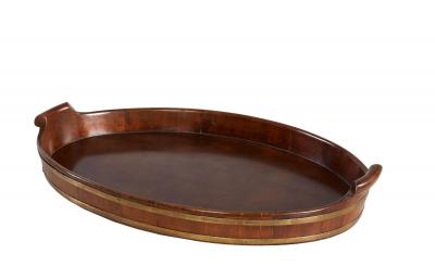 Brass Bound Mahogany Oval Tray c 1780