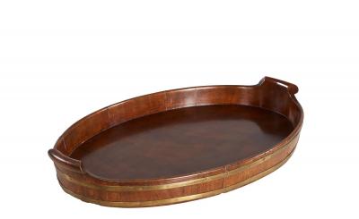 Brass Bound Mahogany Oval Tray c 1780