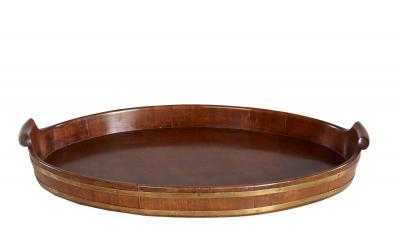 Brass Bound Mahogany Oval Tray c 1780