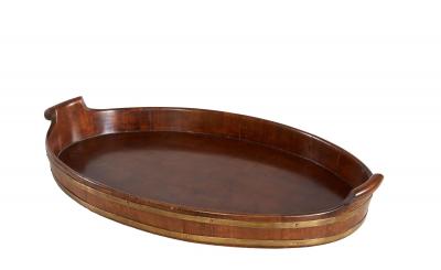 Brass Bound Mahogany Oval Tray c 1780