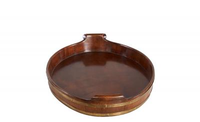 Brass Bound Mahogany Oval Tray c 1780