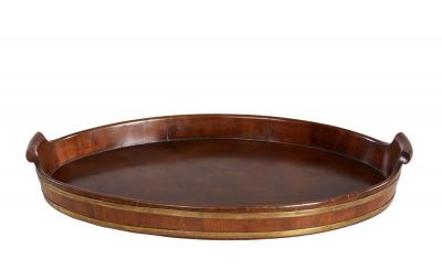 Brass Bound Mahogany Oval Tray c 1780