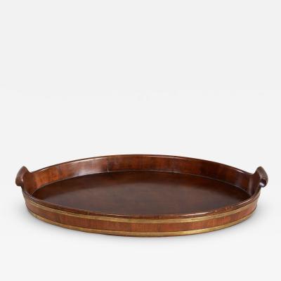 Brass Bound Mahogany Oval Tray c 1780