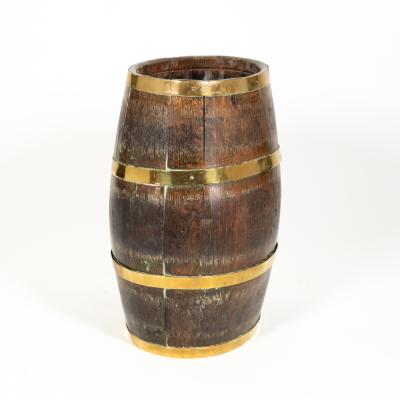 Brass Bound Oak Stick Barrel English Circa 1890