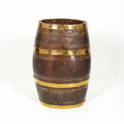 Brass Bound Oak Stick Barrel English Circa 1890